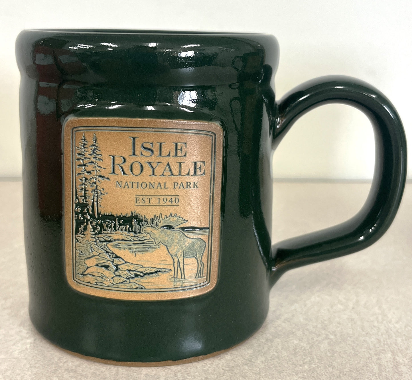 1810 Isle Royale Moose Camper Mug, Hunter Green
