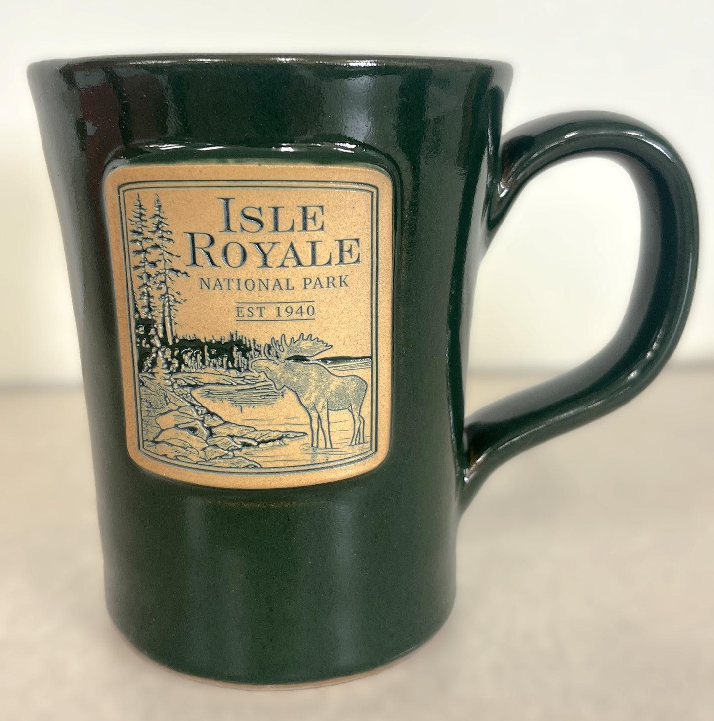 1812 Isle Royale Moose Abby Mug, Hunter Green