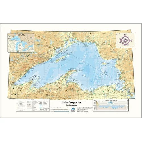 0718 Lake Superior Wall Map (Laminated)