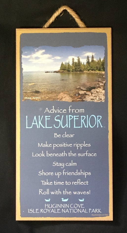 0997LS Advice from Lake Superior Wood Sign