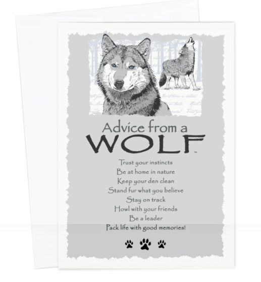 0993 Advice from a wolf greeting card